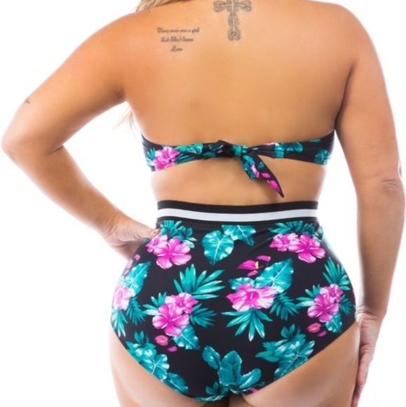 Tropical High Waisted Two Piece Swimsuit - Picture 8 of 10